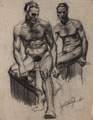 studio di nudo, carboncino